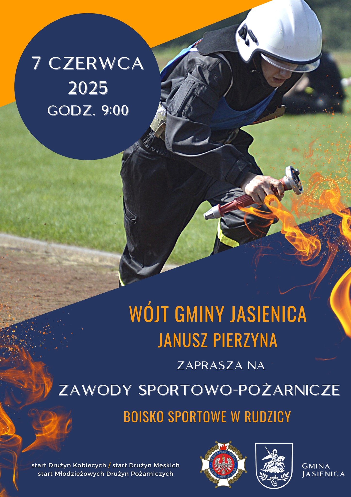 Plakat zawodów pożarniczych.