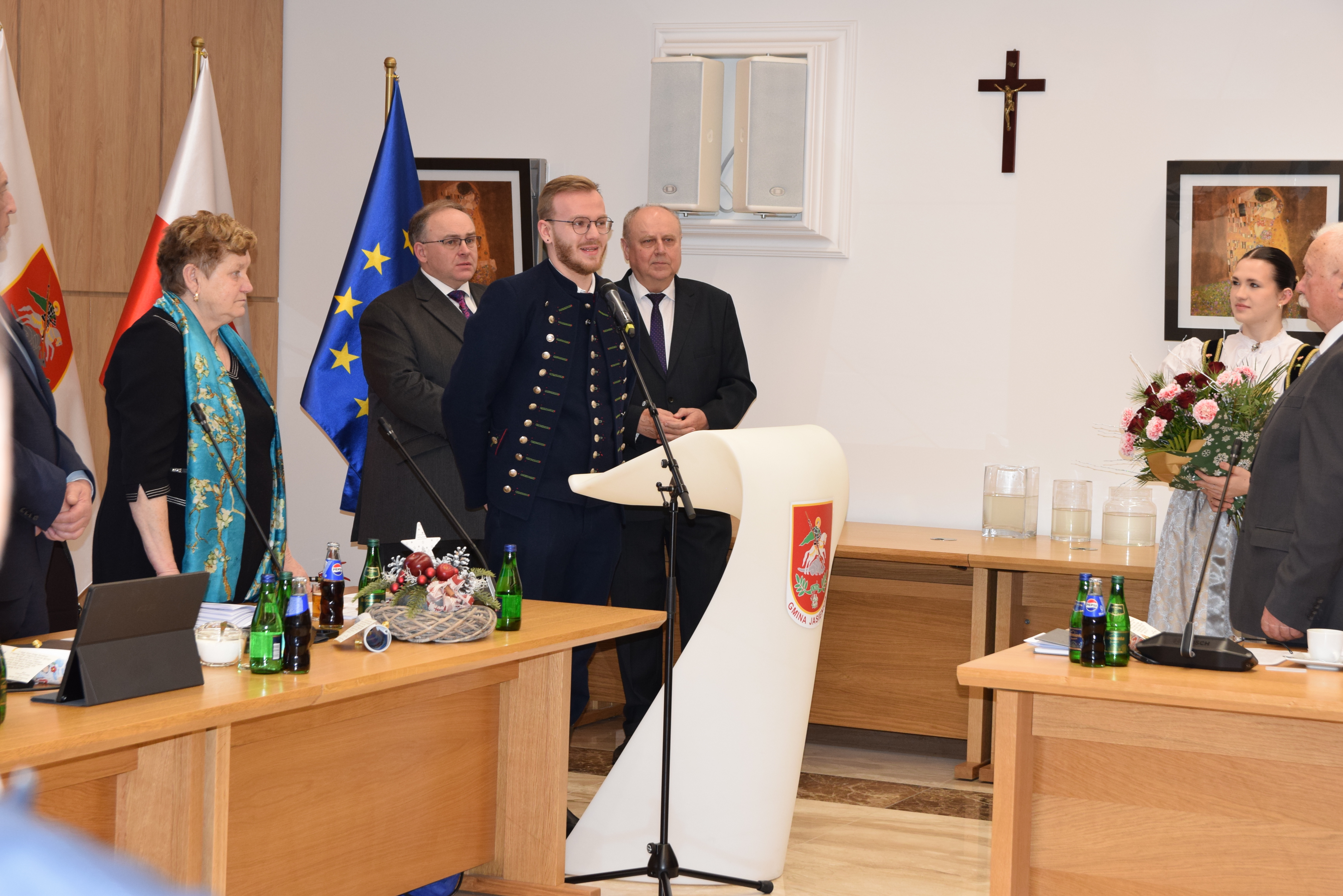 Uroczysta sesja Rady Gminy na koniec roku.