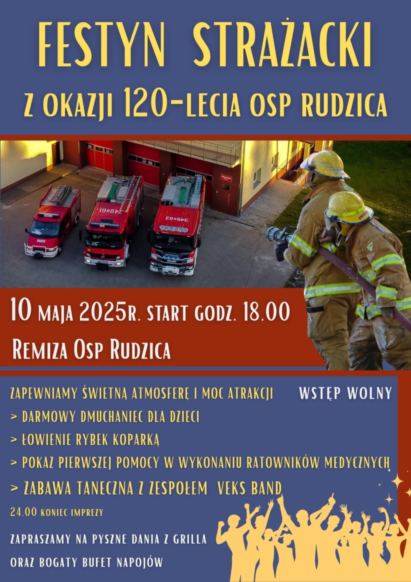 Plakat festynu strażackiego.
