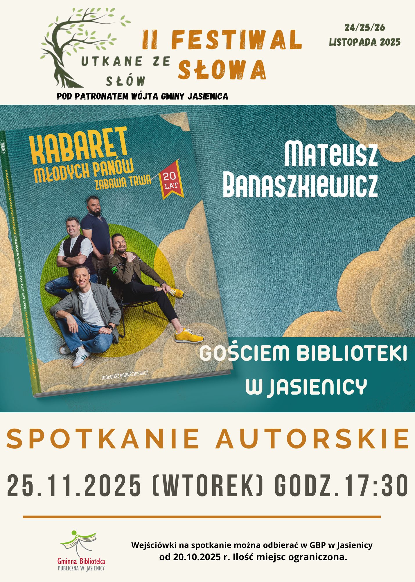 Plakat LITERACKIE SHOW Z POETĄ oraz WARSZTATY DRUKARSKIE