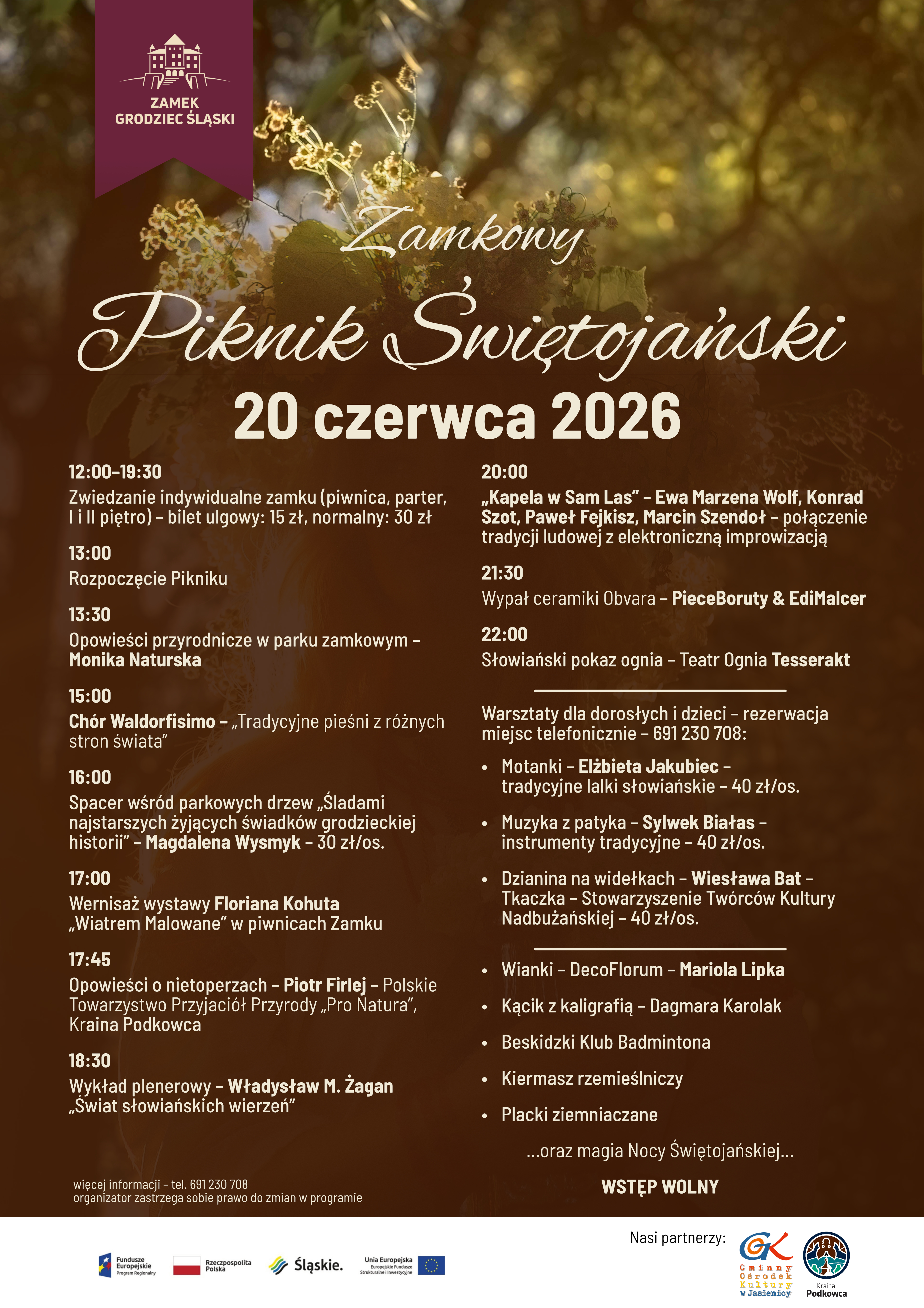Plakat zamek w Grodźcu.