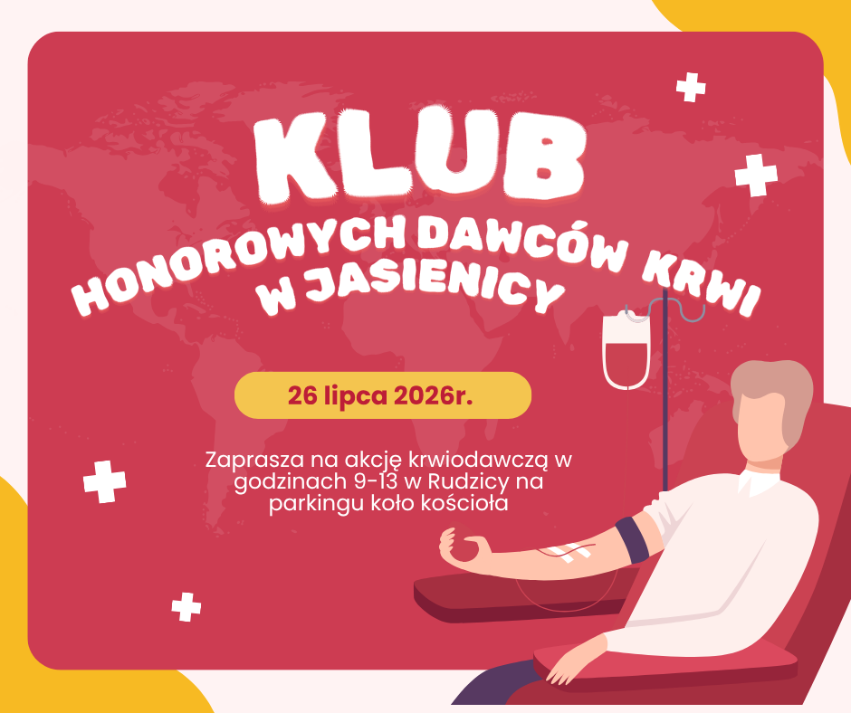 Zaproszenie na akcję krwiodawczą.