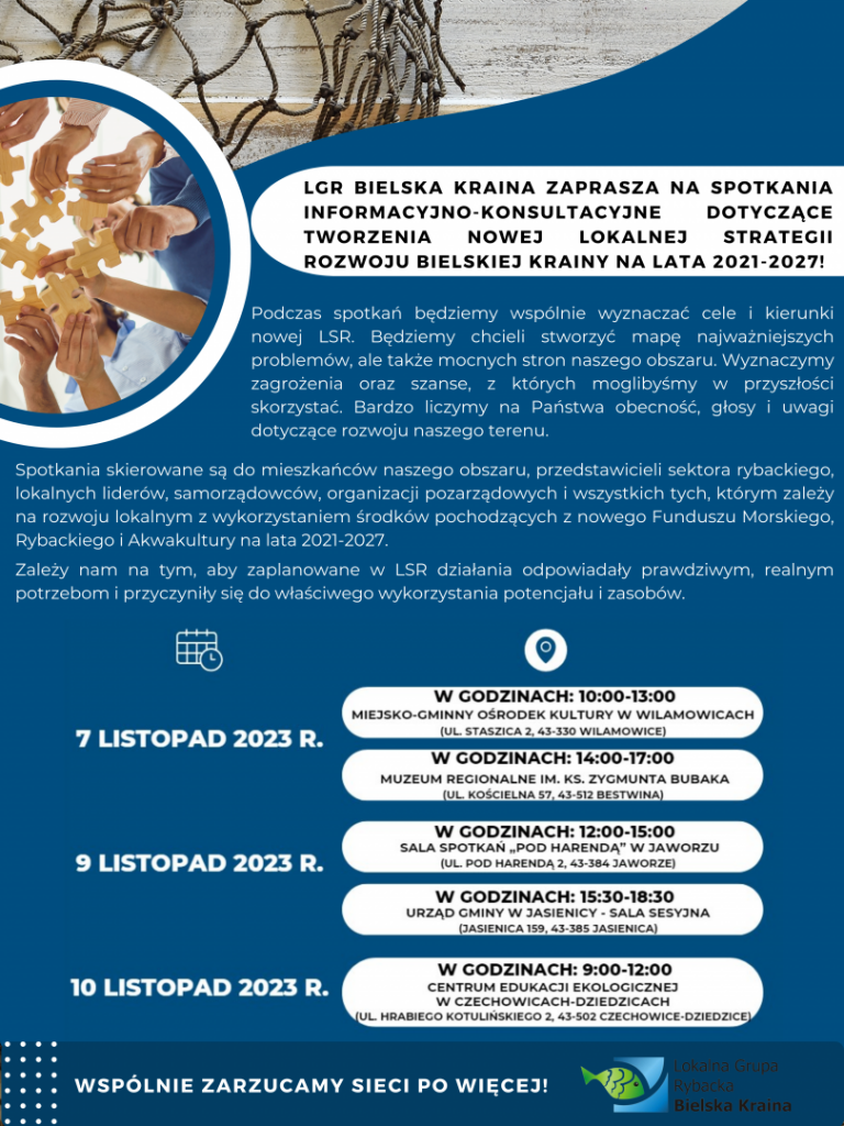 Plakat do akcji Konsultacje w Gminach LGR Bielska Kraina