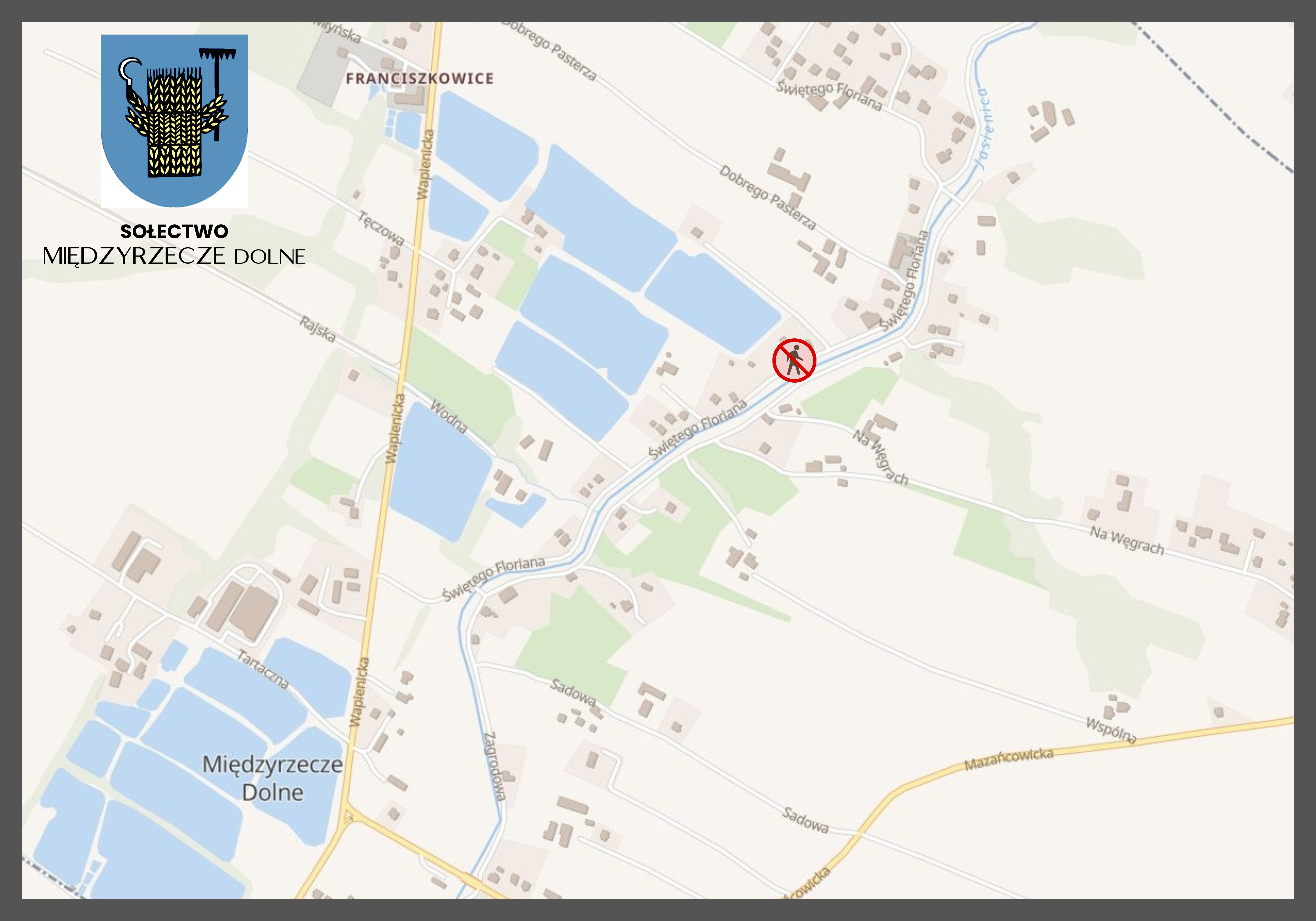 Mapa zakazu przejścia.