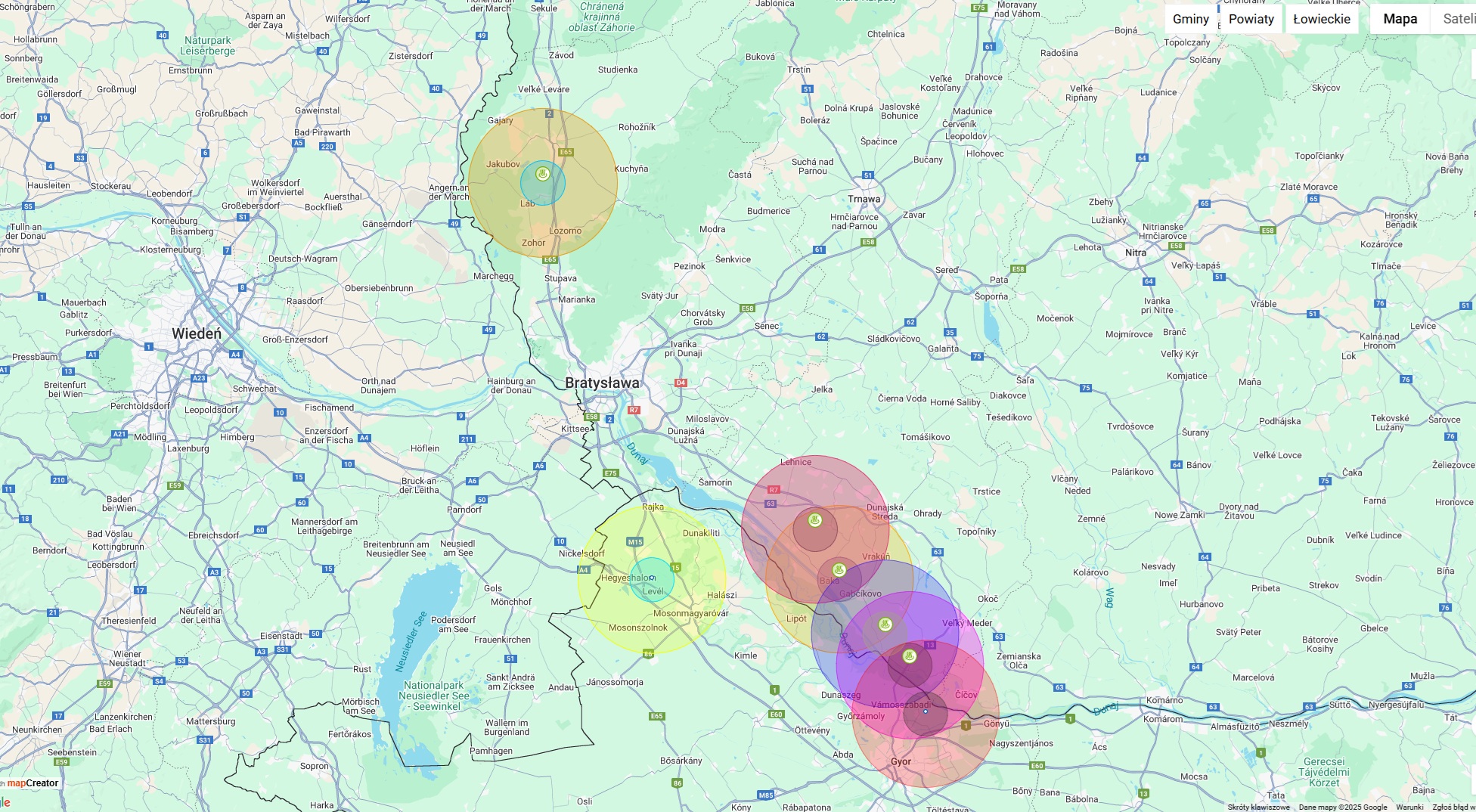 MAPA OBSZARU ZAKAŻENIA PRYSZCZYCĄ