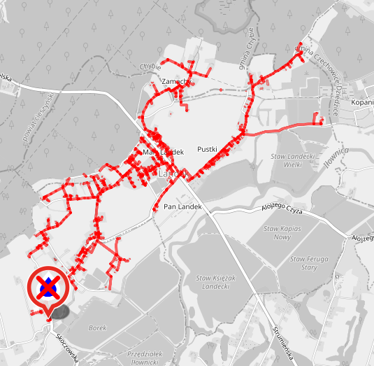 Mapa wyłączenia wody.