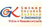 Logo Gminnego Ośrodka Kultury z dopiskiem Filia w Mazańcowicach