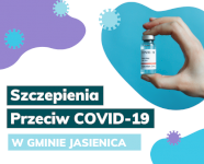 Szczepienia przeciw COVID-19 w Gminie Jasienica - wzór z fiolką szczepionki